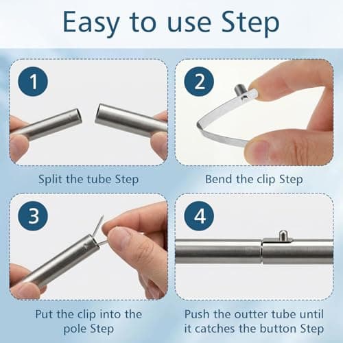 Xinjoduz 15 PCS Stainless Steel Tent Pole Spring Clips for Kayak Paddle, Robust Rust-Resistant Push Button Spring Snap Clips Locking Tube Pins for Camping, Canopy, RV & Outdoor Gear — view 6