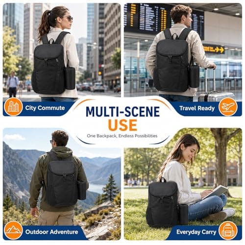 NWDEY Lightweight Foldable Backpack, Waterproof Small Rucksack with Flip Top Main Compartment, 160g Packable Casual Daypack for Men Women Kids, Perfect for Hiking Camping Travel Cycling (Black) — view 6