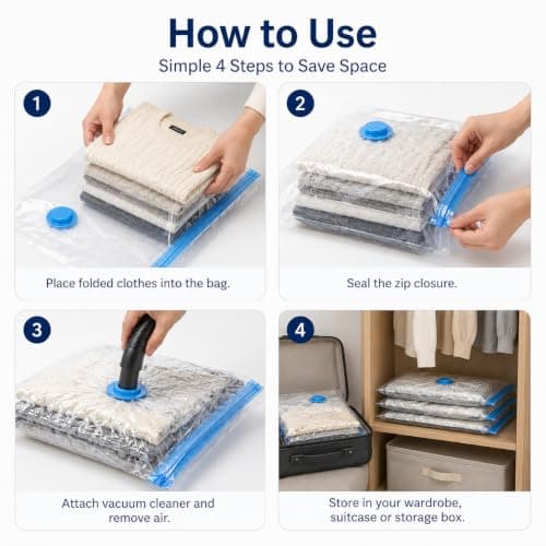 MAR Medium Vacuum Storage Bag – 50x70cm Space Saver for Clothes & Bedding — view 3