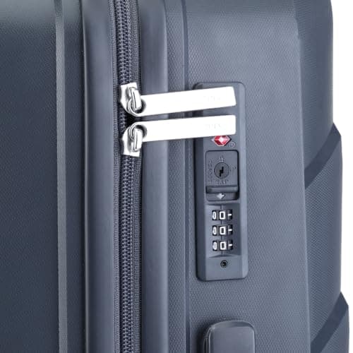 DK Luggage 28" Large Lightweight Hardshell PP Luggage with 4 Wheels Suitcase N52 (Dark Grey, Large) — view 4