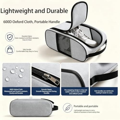 Shoe Travel Bags for Packing Waterproof with Handle Large Opening — view 5