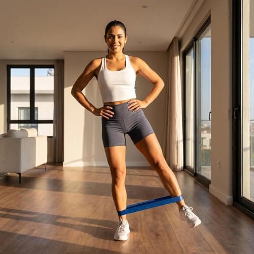 Resistance Bands Set of 5, Premium Exercise Loop Bands for Women & Men, Skin-Friendly Fitness Bands for Home Workout, Yoga, Pilates, Glutes Legs Training, Includes Carry Pouch (blue) — view 5