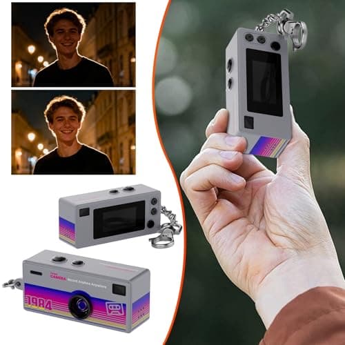 Mini Keychain Camera,G6-1080P Thumb Camera,Mini Keychain Digital Camera with 0.96" LCD, 130° Wide Angle,Retro Portable Video Recorder for Students Travel Vlog Shots Graduation Gifts (Gray) — view 2