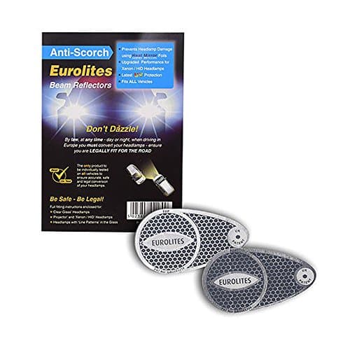 Eurolites Headlight Beam Headlamp Headlight Adaptors & Magnetic UK Plate Black & White Compatible For All Vehicles — view 2
