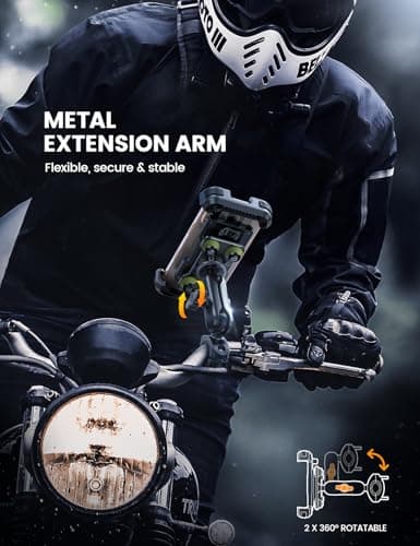 Lamicall Motorbike Phone Holder, [Anti-Theft] Motorcycle Phone Mount Green — view 2