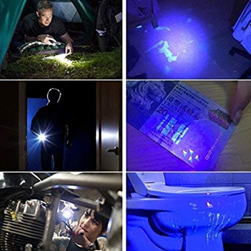 POCKETMAN Torch Detector for Testing Purple White mini UV Flashlight 395nm 2-in-1 UV LED Flashlight Black Light 2 Light Source — view 6