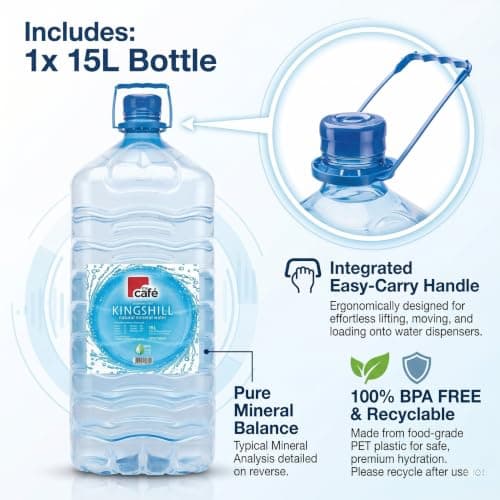 CPD My Cafe Kingshill 15L Natural Mineral Water | Bulk Bottled Water for Home & Office Water Dispenser | Pure Scottish Still Water Container for Water Cooler| Eco-Friendly Premium Hydration — view 4
