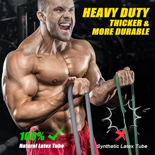 WOQQW Heavy Resistance Bands, 350lbs Resistance Bands Set for Men, Exercise Bands with Handles, Door Anchor, Ankle Straps, Workout Bands for Muscle and Strength Training - Home Gym Workout Equipment — view 2