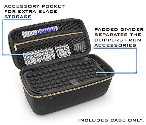 CASEMATIX Hair Clipper Case for Barbers – Hard Travel Case for Hair Clippers, Trimmers, Hair Buzzers, T-Blade Trimmers, Liner Clippers, Barber Accessories & Hair Cutting Supplies — view 3