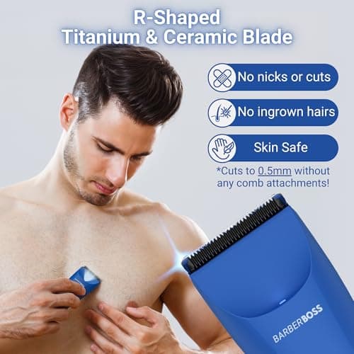 BarberBoss Men's Electric Body Shaver, Rechargeable Intimate Body Shaver, Waterproof, Gentle on Groin and Pubic Hair, Travel Lock — view 4