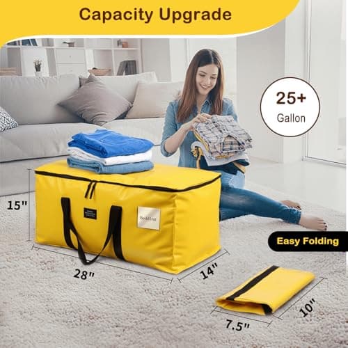 JIAWEN 4 Pack Moving Bags and Storage Bags - 95L Heavy Duty Moving Boxes — view 2