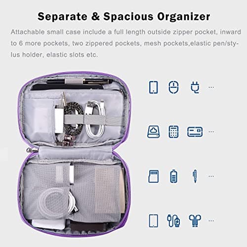 Voova Laptop Sleeve 13-14 Inch, Waterproof Case with Pouch, Purple — view 6