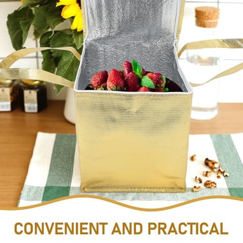 Golden Non Woven Cake Cooler Bag, Insulated Foldable Large Capacity — view 3