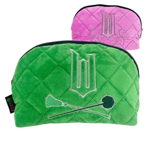Wicked Quilted Velvet Make Up Bag Girls Womens Cosmetic Toiletries Pencil Case