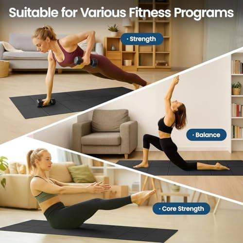 M.J COMFY-LIFE Travel Foldable Yoga Mat — 5mm Non-Slip Portable Exercise & Gym Mat for Yoga, Pilates, Travel & Fitness (Lightweight, Water-Resistant, Fits Backpack) — Unisex (Black) — view 4