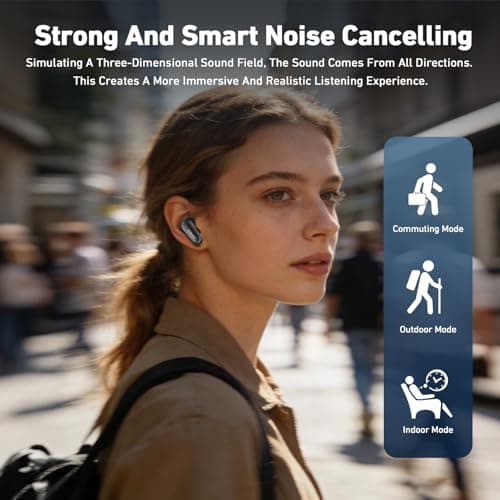 BNARQP MS112 AI Translation Earbuds Real Time, 135 Language Translator Earbuds, Heart Rate Sensing Audifonos Traductores Inglés Español, 4-in-1 Translating Bluetooth Headphones for Travel Black — view 6