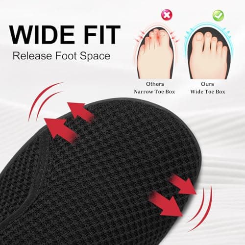 Men's Casual Walking Shoes Wide Fit Barefoot Shoes Non-Slip Lightweight for Elderly Garden Walks Shopping Trips Black 9.5 UK — view 3