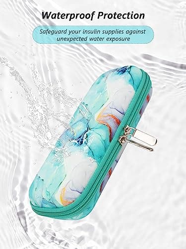 SUNMON Insulin Cooler Travel Case with 2 Ice Packs, Insulated Medication Organiser for GLP-1 & Insulin Pens, Hard EVA Shockproof & Waterproof Carrying Case (4-6H Cooling, Green) — view 4