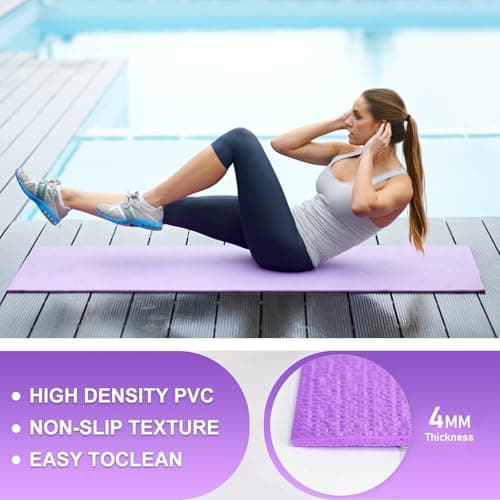 6 Pack Yoga Mat Bulk, Non Slip Pilates Mat, 173 x 61cm, 6 Colours(6mm) — view 3