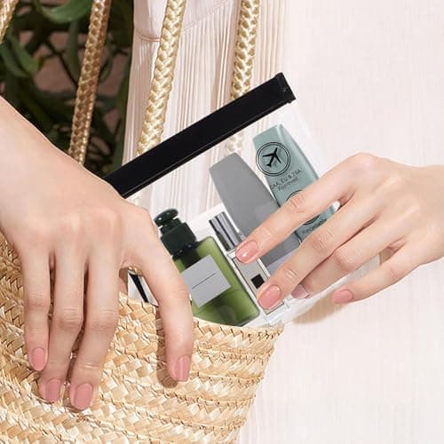 2pc Airport Security Liquids Bags - Clear Travel Toiletry Bag, Airport Liquid Bag, TSA Approved Waterproof Wash Bags Travel Accessorie Holiday Essentials for Women/Men 20X20cm — view 3