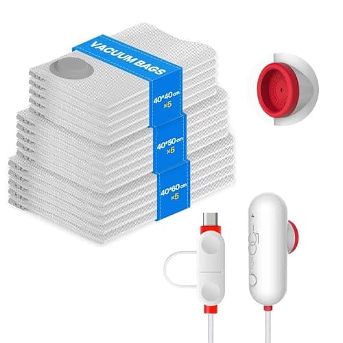 Vacbird Vacuum Storage Bags with Electric Pumps for Travel, 15 Pack