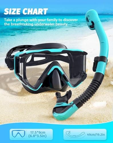 Zeligerstar Snorkel Set Adults, 3 Window Panoramic Mask, Anti-Fog Dry Top — view 2