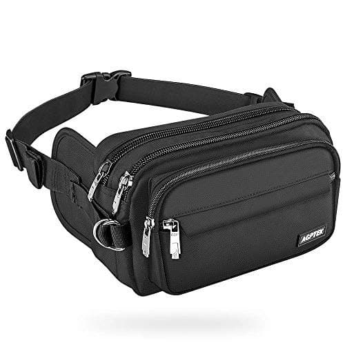 AGPTEK Bum Bag, Large Capacity RFID Waist Bag for Men Women Ladies Black, L — view 4