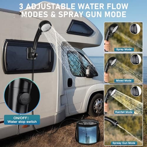 Spopal 6000mAh Portable Camping shower Kit for Camping Pet Washing — view 4