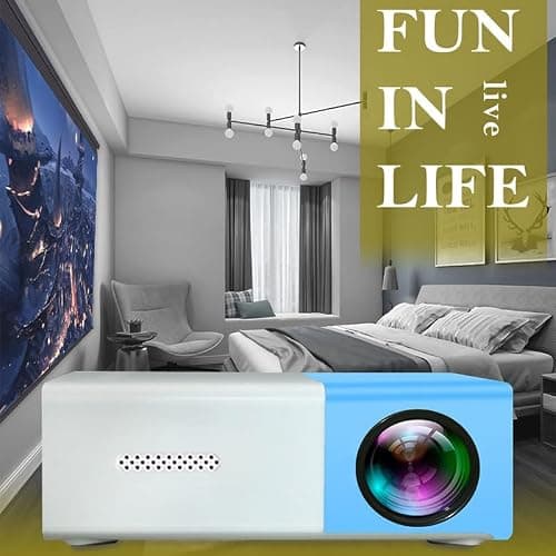 Portable Mini Wireless Projector, Mini 4K 1080P Support Art Projector LED Drawing Projectors Light Box for Tracing Draw Tracing Board Sketching Painting for Home Movie Outdoor (Blue+White) — view 3