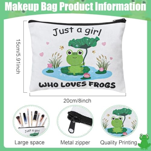 saerryor Frog Gifts for Women Girls,20oz Insulated Tumbler Socks Makeup Bag — view 4