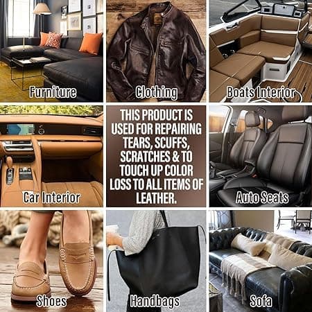 ARCSSAI Leather and Vinyl Repair Kit - Restorer of Your Furniture,Car Seats,Sofa,Jacket,Purse,Belt,Shoes,Genuine,Italian,Bonded,Bicast,Pu Leather No Heat Required Repair & Resto (multi) — view 6