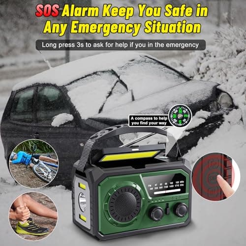 27000mAh Wind Up Radio, Emergency Crank Radio with Solar & Power Bank — view 5