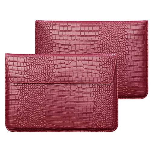 LCMOCICO PU Leather Flap Style Case Bag Laptop Sleeve for MacBook Air 13.6 inch 2026-2022 M5 A3449 M4 A3240 M3 A3113 M2 A2681 Air 13 2018-2021 M1 A2337 A2179 Notebook Bag for Mac Pro 13 2016-2022,Red
