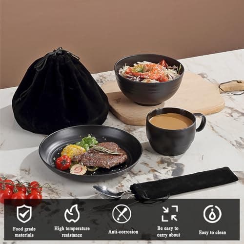 Berglander Camping Mess Kits, Camping Silverware Set Spoons Forks Knives, Camping Essentials Gear, Camping Accessories for Travel, Camping, Picnic, Outdoor, Easy to Carry and Clean — view 3
