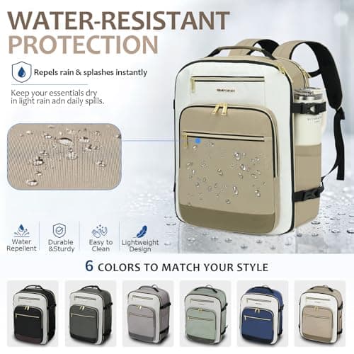 EMPSIGN 40L Travel Backpack for Women Men, Underseat Cabin Bag, Khaki — view 6