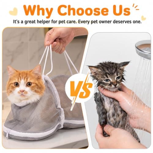 Zyghjort Cat Mesh Bathing Bag, Adjustable Breathable Cat Bath Bag — view 6