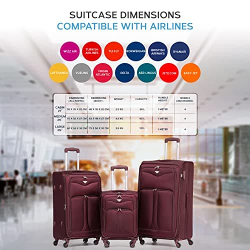 Flight Knight Lightweight 4 Wheel 800D Soft Case Suitcases Anti Crack Cabin & Hold Luggage Options Approved for Over 100 Airlines Including easyJet, BA & Many More! — view 3