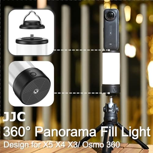 JJC 360° LED Light for Insta 360 X6 X5 X4 Air X3 & Osmo 360 Action Camera — view 2