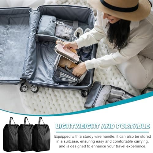 6PCS XXL Travel Shoe Bags (42×24×24cm), Black Waterproof Zipper Shoe Bags for Luggage & Gym, Large Capacity Shoe & Clothes Organizer for Travel & Closet Storage — view 5
