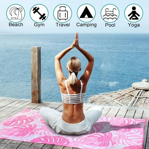 Lubibi Beach Towel,2 Pack Oversized Microfiber for Adults Kids,Sand-Free — view 2