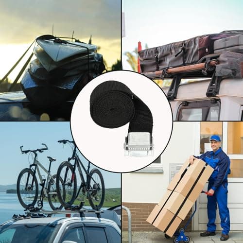 5PCS Tie Down Straps,1.5M 25MM Adjustable Straps Tensioning Belts & 5 Clip — view 5