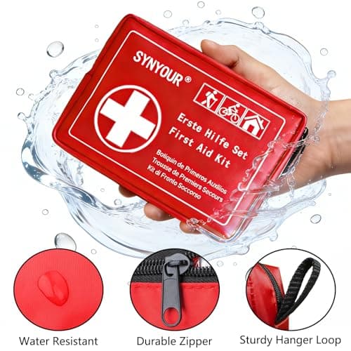 SYNYOUR Mini First Aid Kit, 83 Pieces Medical Kit, Small First Aid Kit for Travel Hiking Camping Car Motorbike Bike Home Kids Workplace Holiday — view 4