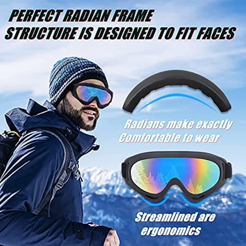 ORANZI 5 Pack Ski Goggles, Snowboard Snow Goggles for Men Women Kids Adult Youth,Motorcycle Goggles with UV Protection Anti-fog — view 5