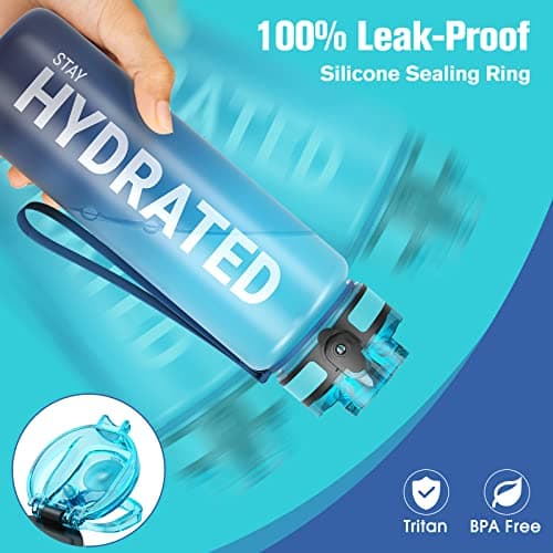 Sahara Sailor Water Bottle 1L, Leakproof Tritan Bottle with Time Marker — view 2