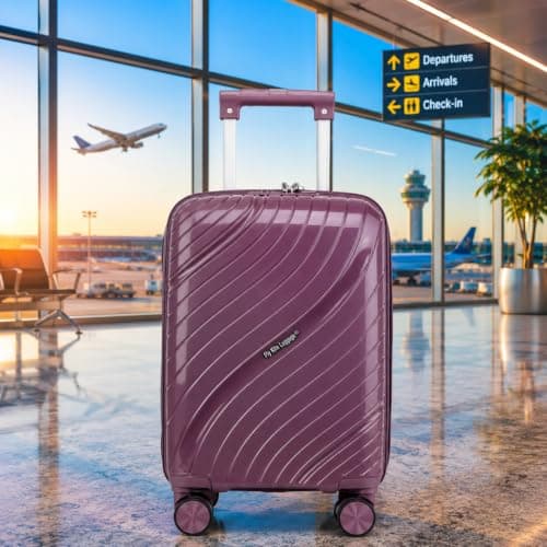 Fly Kite Luggage 28 Inch Large Suitcase 100% Polypropylene Hard Shell with Aluminium Trolley Handle, Real TSA 3 Digit Secure Lock 360° Smooth Wheels Lightweight Suitcase|Purple — view 3