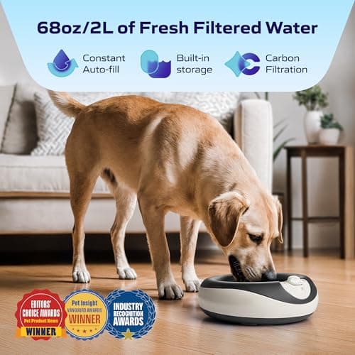 Torus Pet Portable Cordless Water Dispenser | 2-Liter | Fresh Filtered Water | Healthy & Hygienic Pet Water Dispeners | for Larger Dogs and Multi-Pet Homes - Charcoal — view 3
