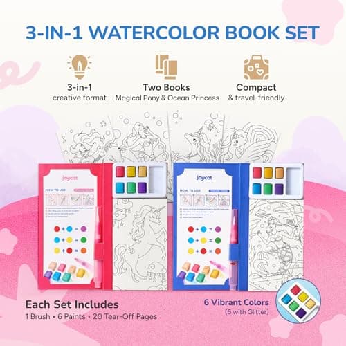 JoyCat 2 Pack Pocket Paint with Water Coloring Books for Kids — view 2