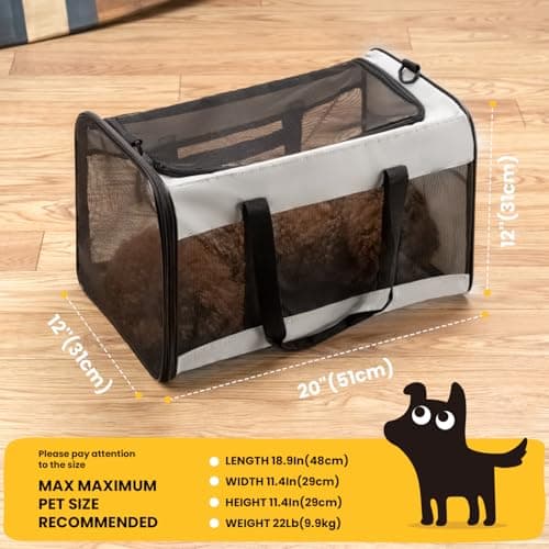 Conlun Dog Carrier Bag,Soft-Sided Pet Carriers for Dogs-L,Grey — view 2