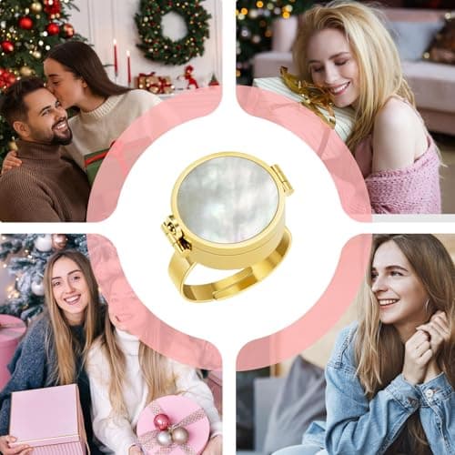 Portable Mini Lip Ring, Wearable Balm Holder Case, Pocket Container with Secure Lid, Refillable Alloy Accessory, Beauty Ring with Locket Style, Lip Care for Winter Travel — view 3