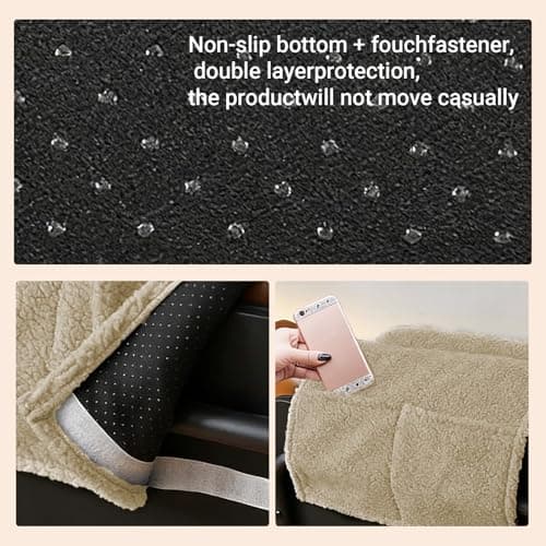 BUERPINKING Neck Support Pillow, Headrest Ergonomic Pillow for Chair Recliners Armchairs, Non-Slip Soft Neck Head Rest Cushion for Pain Relief with Pockets, Beige — view 4